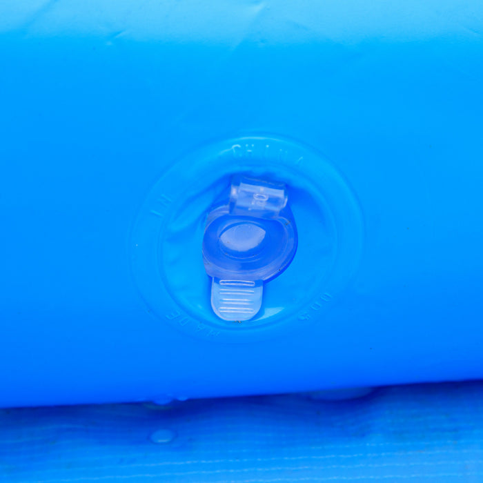 Outsunny Inflatable Swimming Pool Family-sized Blow Up Pool Round Paddling Pool With Hand Pump For Kids, Adults, Outdoor, Garden And Backyard, 107\" X 30\", Blue
