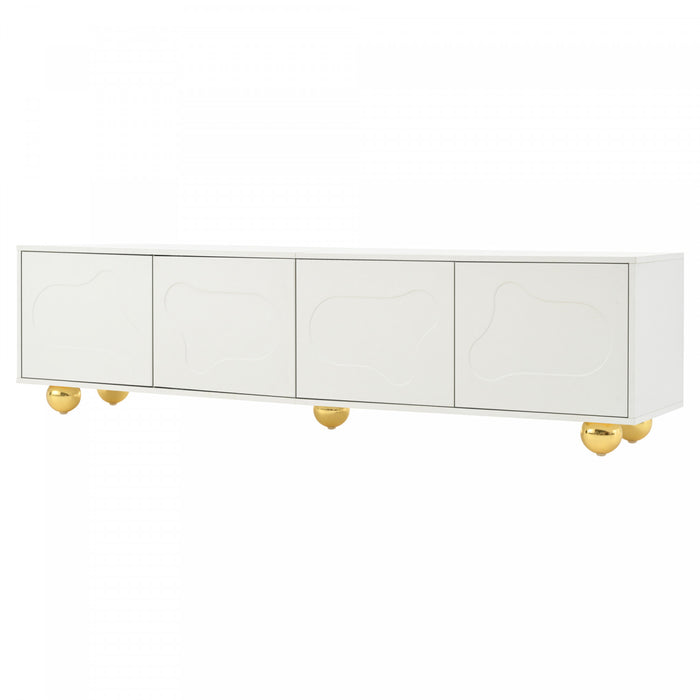Emily Cloud-Shape TV Cabinet Entertainment Center with Storage