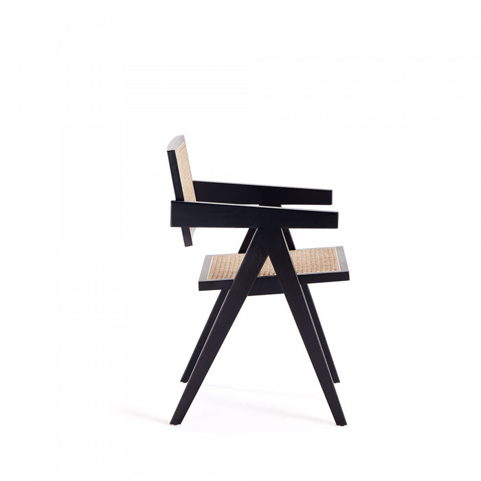 Hamlet Industry Chic Wood Armchair in Black and Natural - Set of 2 Dining Chair