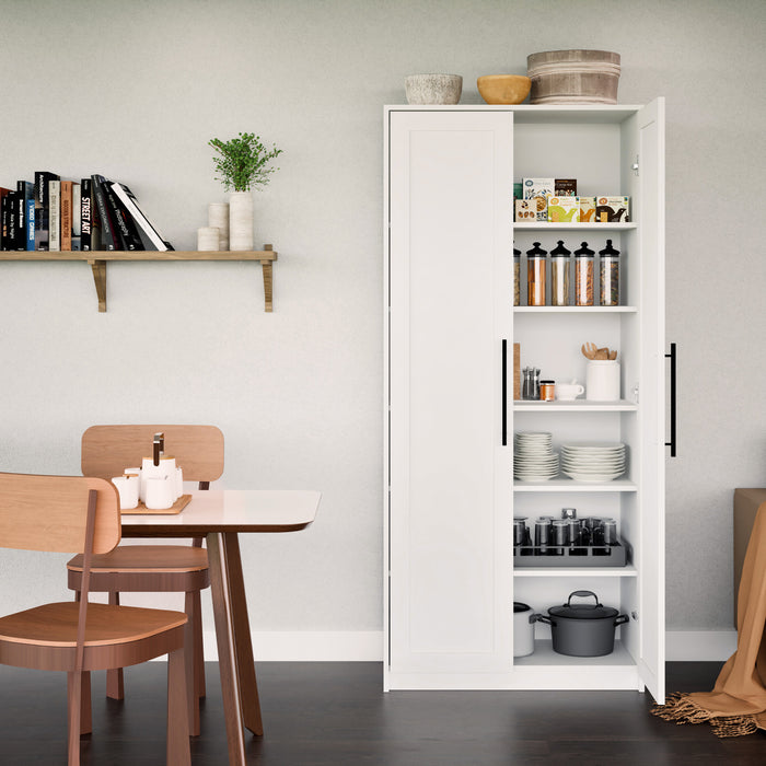 Elite Premium Home Accent Storage Cabinet with 5 Shelves - White