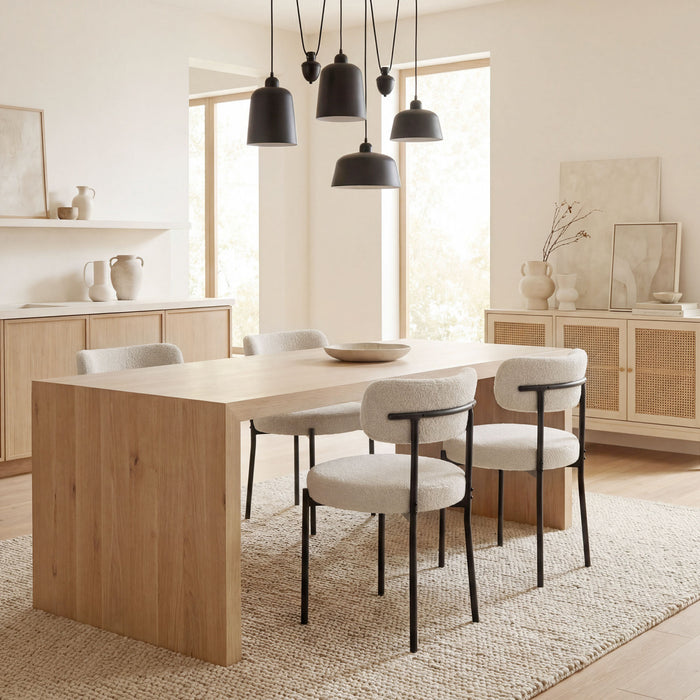 HOMCOM Dining Chairs Set of 4 Kitchen Chairs with Steel Legs, Beige