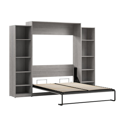 Bestar Claremont 10-Shelf Queen Murphy Bed - Platinum Grey|Grand lit escamotable Claremont de Bestar à 10 tablettes - gris platine