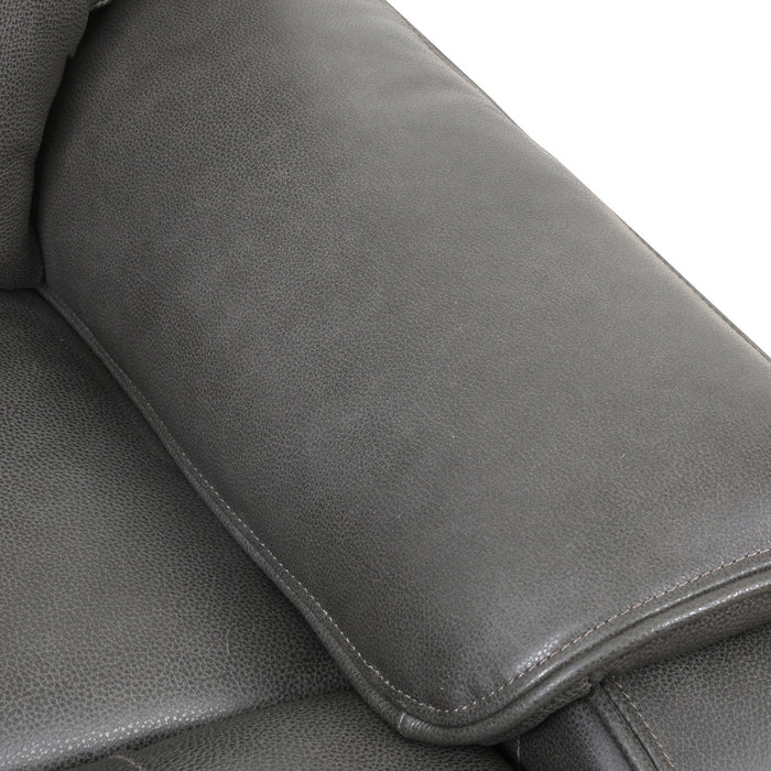 Marlow 84 in. Leather Match Power Reclining Sofa with USB/USB-C - Charcoal