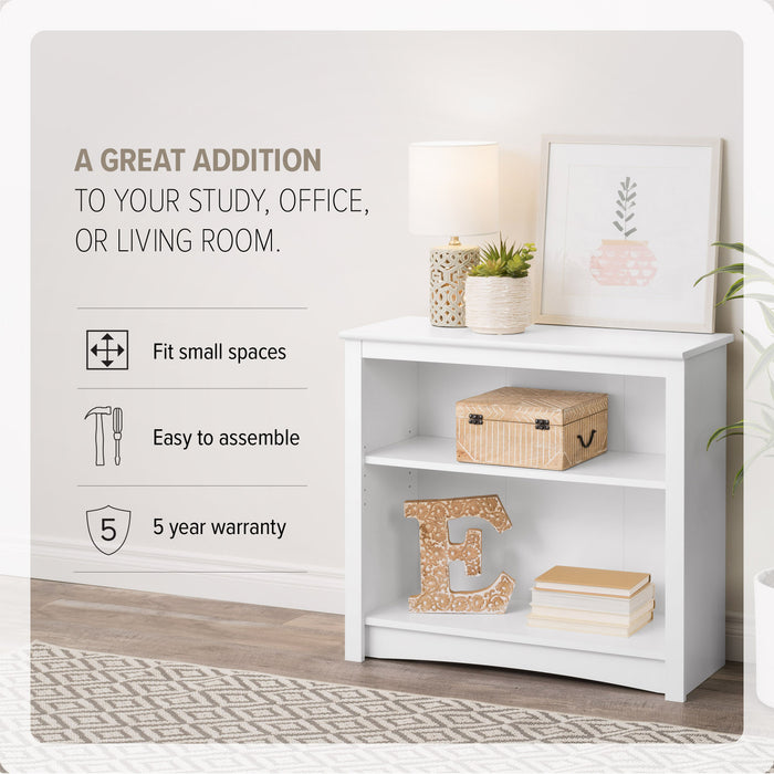 Two-Shelf Bookcase - White