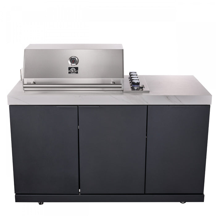 Forno Rimini Outdoor Kitchen, 62,600 BTU, 4.8 cu.ft. Refrigerators, White Countertops - FODKT2575WHT