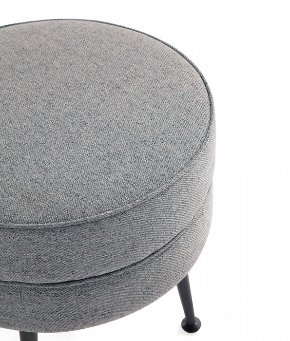 Bailey Mid-Century Modern Upholstered Accent Ottoman in Gray - Set of 2