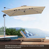 Costway 10 FT Patio Cantilever Umbrella Outdoor Aluminum Hanging Offset Umbrella w/ 360° Rotation Beige