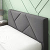 Judy Upholstered Platform Bed with Headboard in Dark Grey - Queen Size | Judy lit plateforme rembourré avec tête de lit gris foncé - Grand