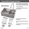 MultiSINK 33 in. D10in. Dual Mounted 60/40 Workstation Kitchen Sink, Waterfall Faucet,Stainless Steel - H-XN30 Laundry Combo | Evier poste de travail MultiSINK 33 po 60/40, prof. 10 po, double pose, robinet cascade, inox - H-XN30