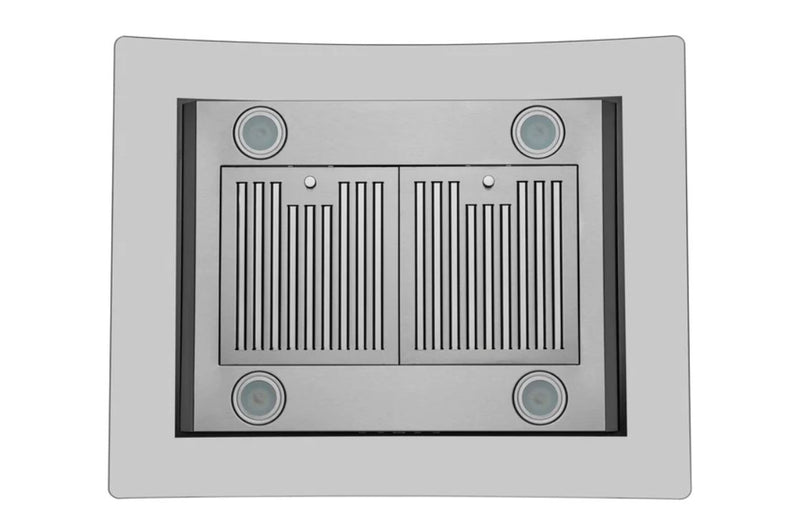 Hauslane 30\" Glass Canopy Island Range Hood - IS-200SS-30