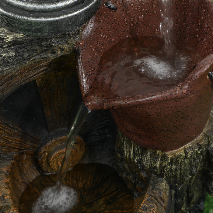 Outsunny Old Fashion Pump Outdoor Waterfall Fountain Garden Water Feature