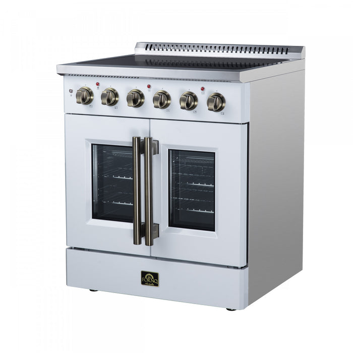 Galiano 30 Inch French Door Electric Range, 4 radiant burners, 4.32 cu.ft., White - FFSEL6917-30WHT