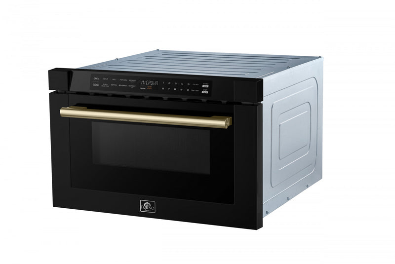 Forno Espresso Capoliveri 24\" Microwave Drawer in Black, 1.2 cu.ft. - FMWDR3000-24BLK