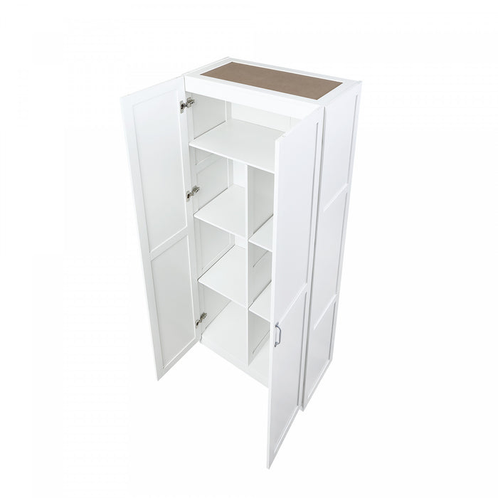 Cornelia Modern 30\" Storage Cabinet in White (7-Shelf) - Set of 2 Bookcase