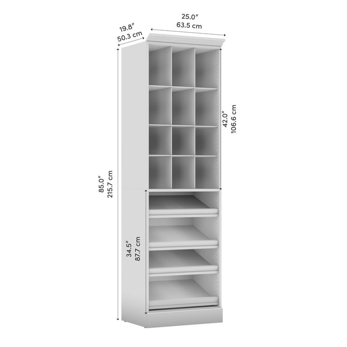 Bestar Versatile 25 W Closet Shoe Organizer - White