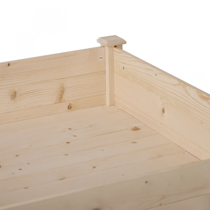 Outsunny Wooden Raised Garden Bed With Liner And Drainage Holes, Outdoor Elevated Planter Box With Legs And Storage Shelf, Garden Plant Stand Box