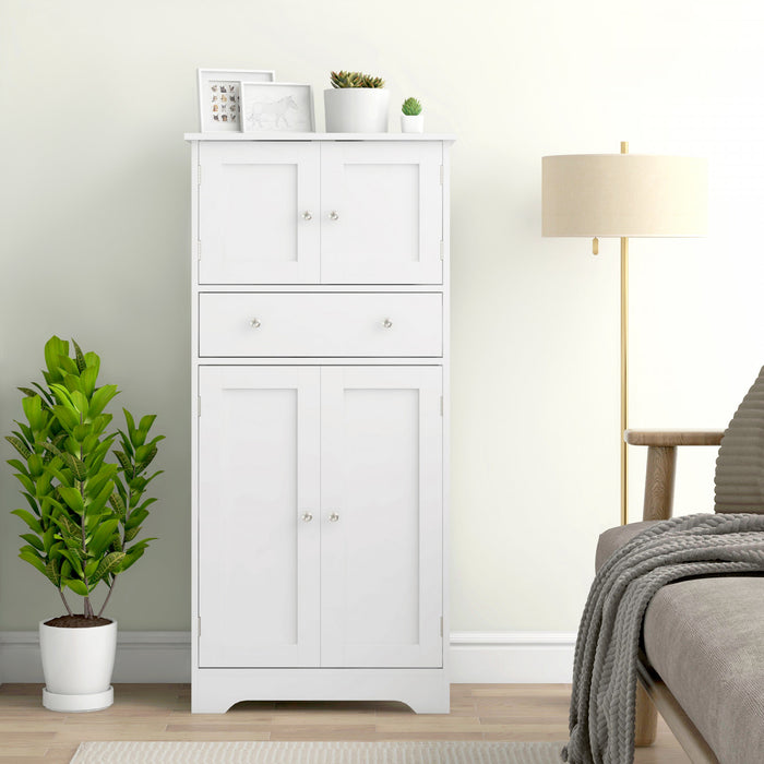 HOMCOM 50.5\" Kitchen Pantry Storage Cabinet with Doors and Adjustable Shelf