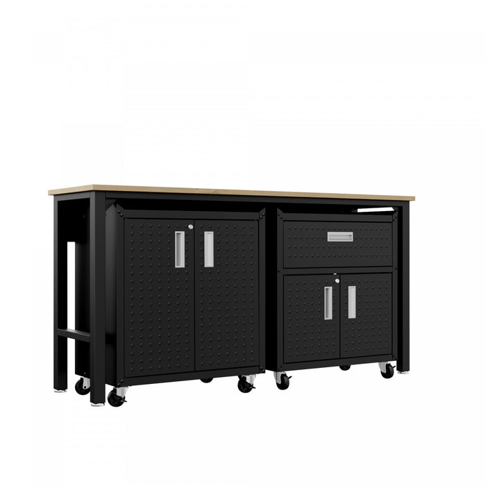 Fortress Modern 3-Piece Garage Set in Charcoal Gray Garage Storage
