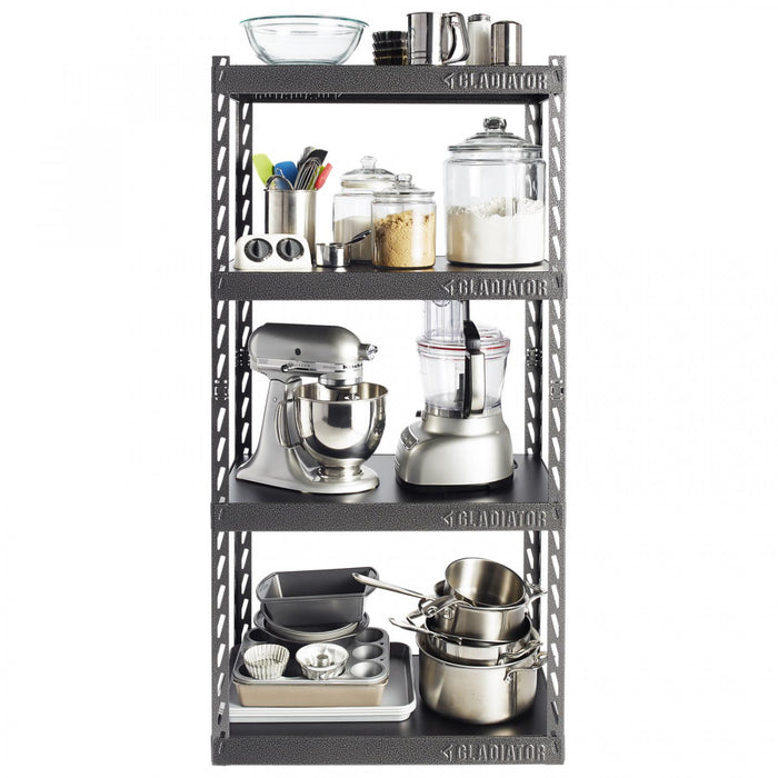 Gladiator 30\" Wide EZ Connect Rack with Four 15\" Deep Shelves - Hammered Granite