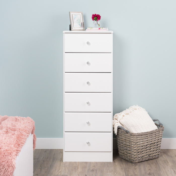 Astrid Kids 6-Drawer Tall Chest - White