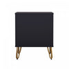 Avira Mid-Century Modern 20" Nightstand in Black (2-Drawer) | Table de nuit Avira style milieu du siecle moderne 20" en noir (2 tiroirs)