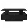 Lucas LED Coffee Table with Storage Drawers and Open Shelves,Black | Lucas table basse LED – table basse avec tiroirs de rangement et etageres ouvertes, noir
