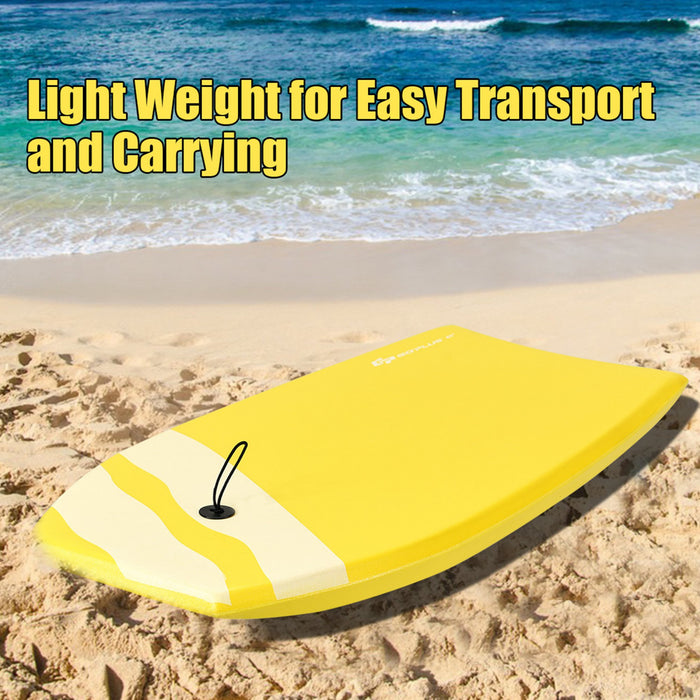 Goplus 41'' Lightweight Super Bodyboard Surfing W/leash Ixpe Deck Eps Core Boarding