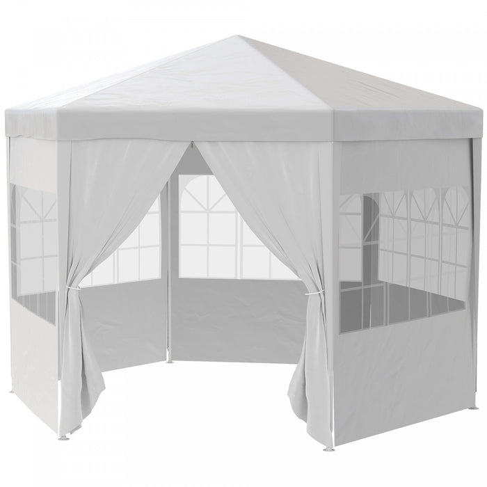 Outsunny 13 Ft. Gazebo Canopy Party Tent With 6 Removable Side Walls With Windows And Doors For Outdoor Events, White