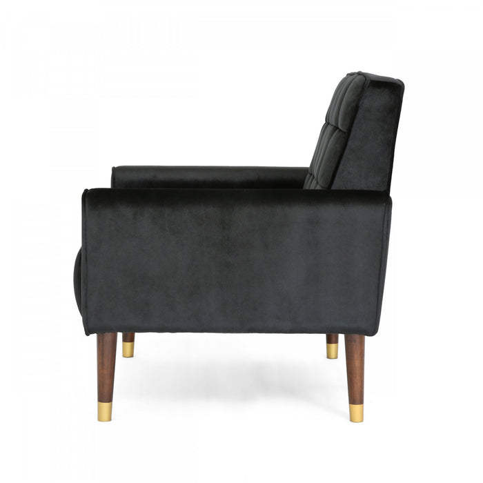 Lucas Modern Accent Seating Arm Chair With Tufted Back,polyester Upholstery,black Accent Chair