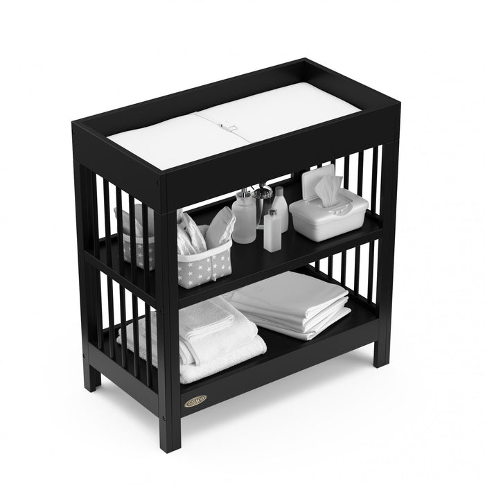 Graco Teddi Changing Table with Water-Resistant Changing Pad - Black