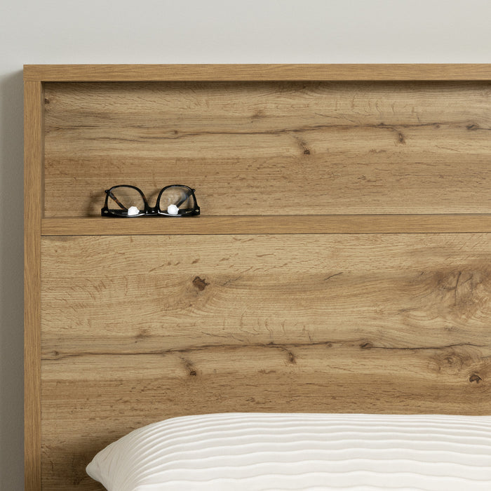 Musano Platform Bed And Headboard Set Nordik Oak - South Shore