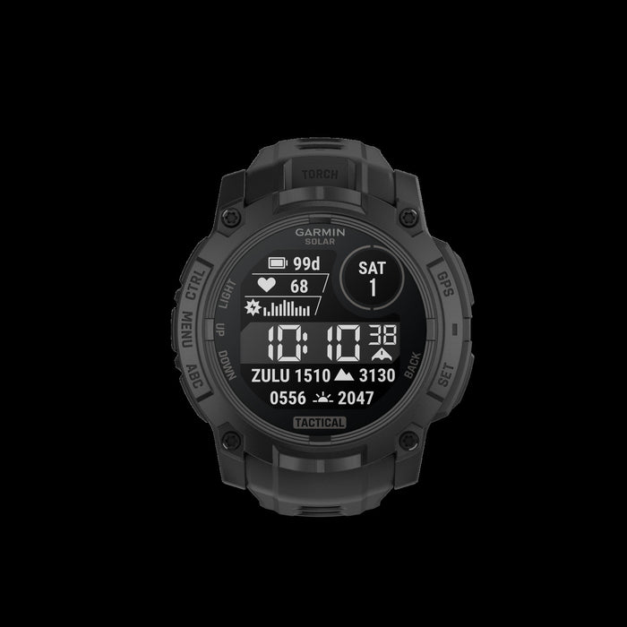 Garmin Instinct 3 50mm - Solar Tactical, Black, Gps, Led Flashlight, Mil-std-810, Unlimited Battery