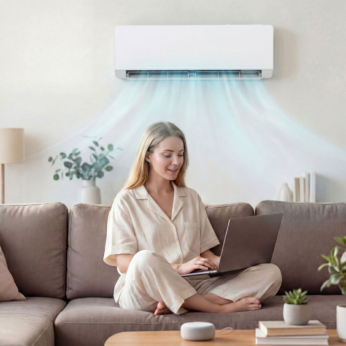 HOMCOM 18000 BTU Mini Split Air Conditioner, 22 SEER2 Wifi Enabled AC Unit