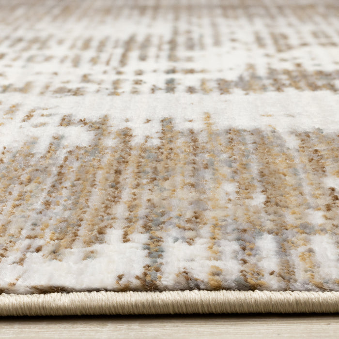 Sydney Brown Cream Grey Distressed Rug, 7'10\" x 10'2\" Indoor Area Rug