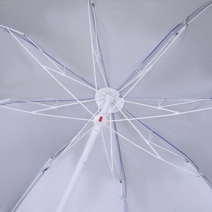 Outsunny 6.7ft Beach Umbrella With Push Button Tilt And Carry Bag, Blue