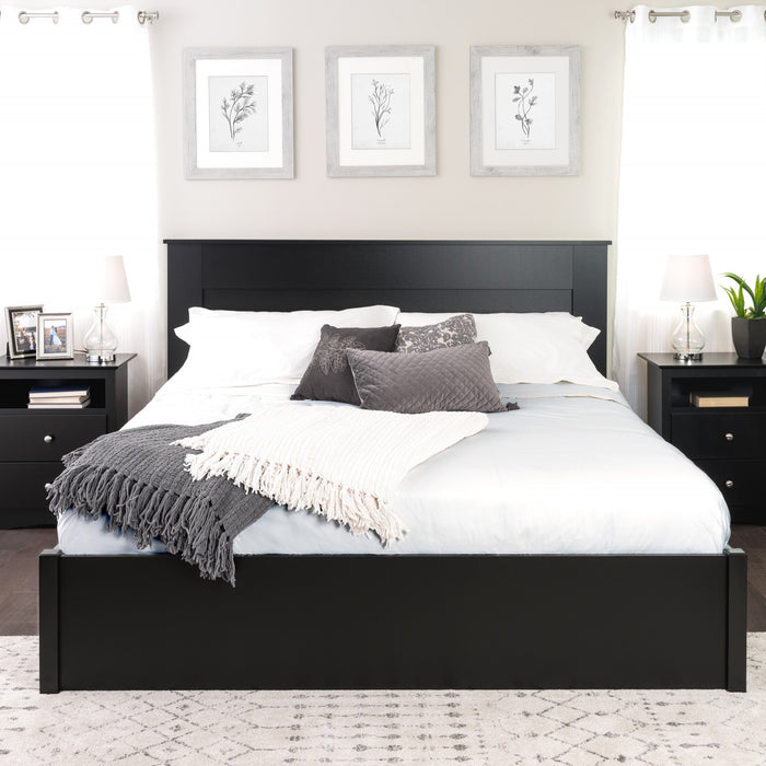 King Flat Panel Headboard - Black