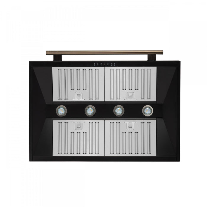 Forno Aria 36 Inch Wall-Mounted Black Range Hood-FRHWM5095-36BLK