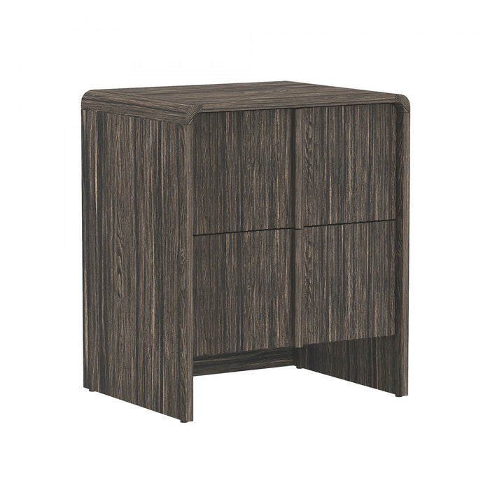 Novara Contemporary 22\" Nightstand in Jacobean Walnut (2-Drawer)