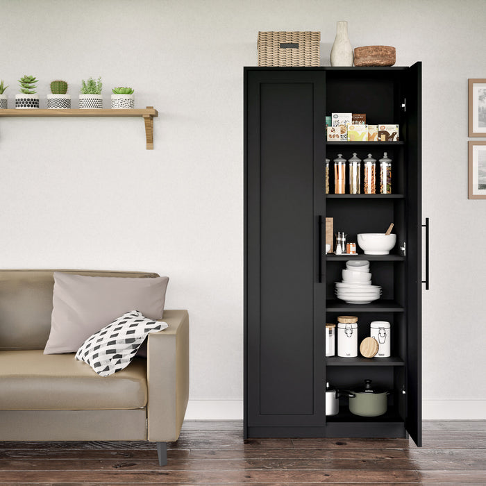 Elite Premium Home Storage Cabinet with 5 Shelves - Black