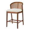 Tatti Rubber Wood Counter Stools with Cane Back Set of 4,Walnut | Tatti – Lot de 4 tabourets de comptoir en bois d’hevea avec dossier en cannage, finition noyer