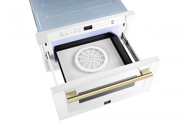 Forno Espresso Capoliveri 24\" Microwave Drawer in White, 1.2 cu.ft. - FMWDR3000-24WHT