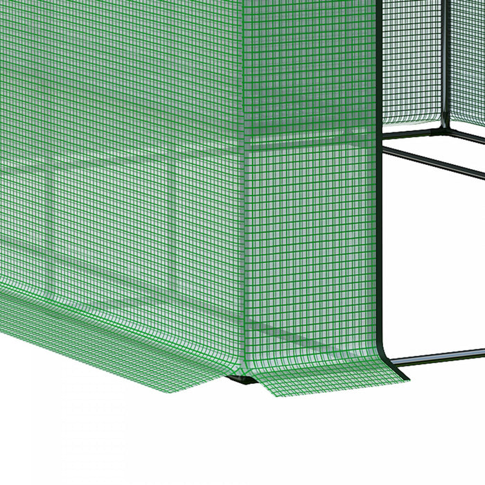 Outsunny 8' X 6' X 7' Portable Walk-in Greenhouse Hot House With 18 Shelves, Water/uv Resistant Weather Cover, & Roll Up Door