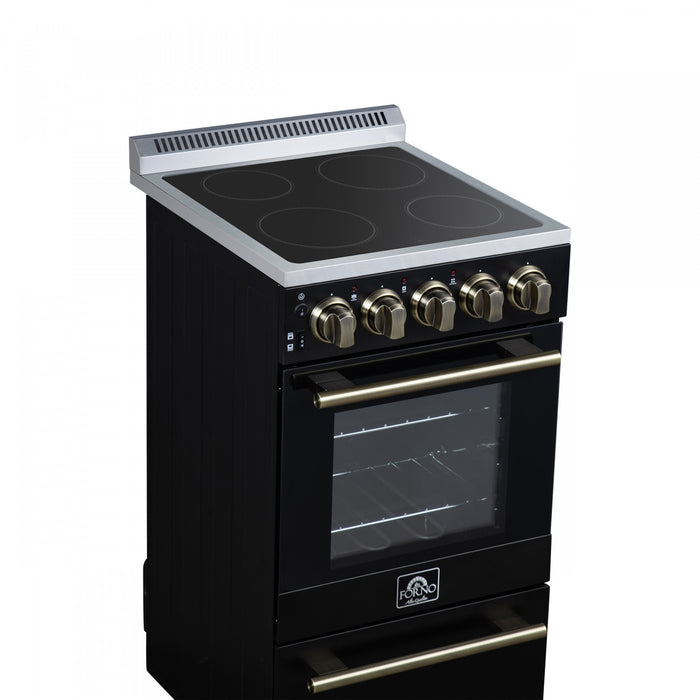 Forno Pallermo 20 Inch Electric Range in Black, 2.05 cu.ft. - FFSEL6051-20BLK