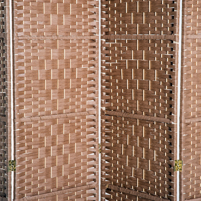 Homcom Double Hinged Woven Wicker Room Divider And Privacy Screens