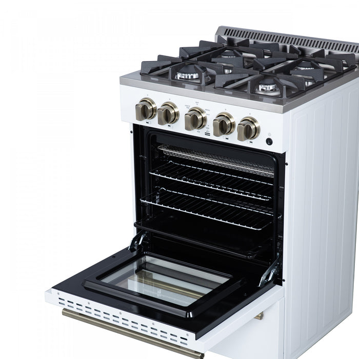 Forno Breno 24\" Freestanding Gas Range, White - FFSGS6290-24WHT