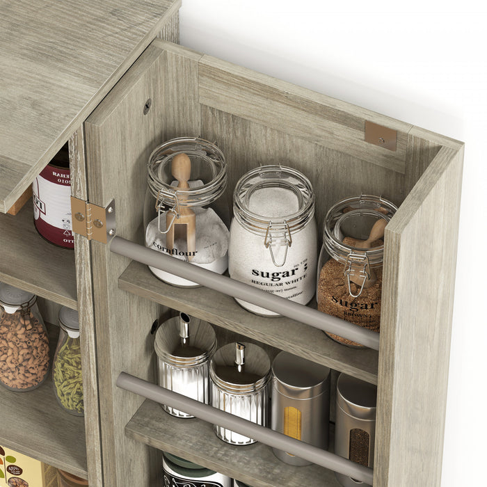 HOMCOM 50\" Kitchen Pantry Cabinet, Pantry Storage Cabinet, Distressed Grey