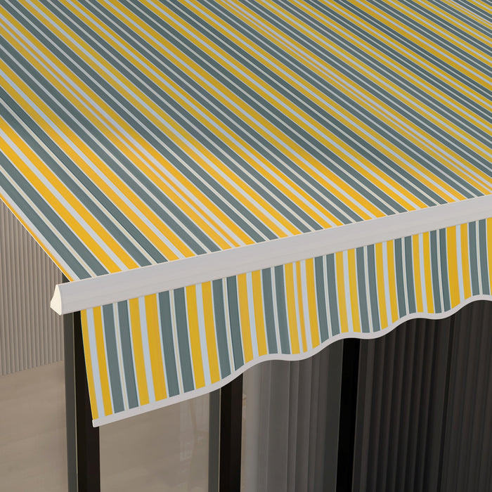 Outsunny 10' X 8' Retractable Awning With Led Lights, Uv40+, Yellow/grey