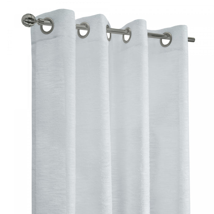 Habitat Boucle White Sheer Grommet Curtain Panel - 52 x 84