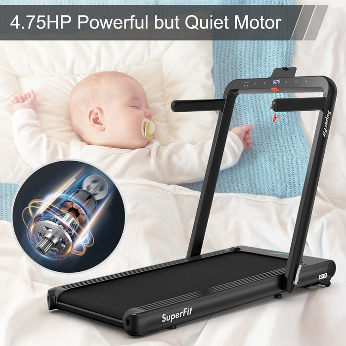 Superfit 4.75hp 2 In 1 Folding Treadmill W/remote App Control