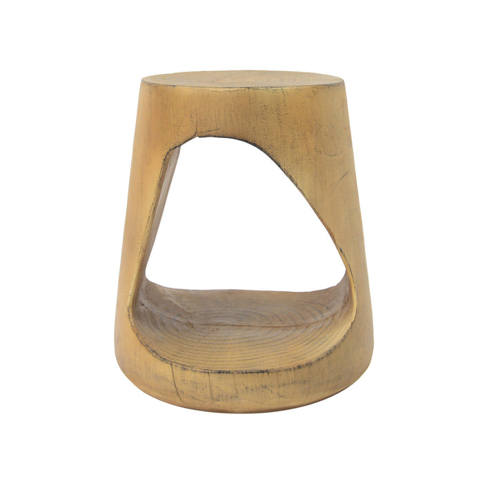 Elio 16.75\" Rustic Hollow Tree-Stump MGO Accent Table, Pet-Friendly Indoor Side Table, Natural